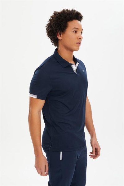 Erkek Lacivert Hızlı Kuruyan Hafif Antrenman Polo Yakalı Tişört | 0508 - BİLCEE (1)