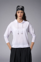 Kadın Beyaz İnce Hafif İnce Kumaşlı Sweatshirt | 4168 - 1