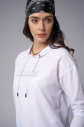 Kadın Beyaz İnce Hafif İnce Kumaşlı Sweatshirt | 4168 - 2