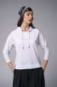 Kadın Beyaz İnce Hafif İnce Kumaşlı Sweatshirt | 4168 - 6