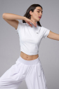 Kadın Beyaz Kısa Kollu Yakalı Sörf Body | 4059 - 7