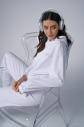 Kadın Beyaz Taş Baskılı Sweatshırt Pantolon Takım | 4043 - 8