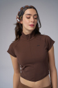 Kadın Coffy Kısa Kollu Yakalı Sörf Body | 4059 - 2