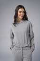 Kadın Gri Melanj Taş Baskılı Sweatshırt Pantolon Takım | 4043 - 5