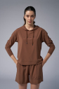 Kadın Kahverengi İnce Hafif İnce Kumaşlı Sweatshirt | 4168 - 1