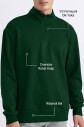 Peak Erkek Yeşil Oversize Fermuarlı Yaka Sweatshirt | 7021 - 3