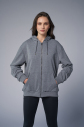 Peak Unisex Koyu Gri Oversize Fermuarlı Kapüşonlu Eşofman Üstü | 7016 - 7