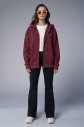 Peak Unisex Bordo Oversize Fermuarlı Kapüşonlu Eşofman Üstü | 7016 - 4