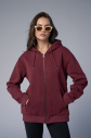 Peak Unisex Bordo Oversize Fermuarlı Kapüşonlu Eşofman Üstü | 7016 - 2