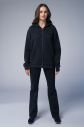 Peak Unisex Siyah Oversize Fermuarlı Kapüşonlu Eşofman Üstü | 7016 - 6