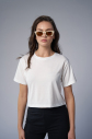 Peak Kadın Beyaz Crop Tişört | 7032 - 1