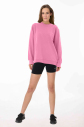 Peak Kadın Pembe Oversize Bisiklet Yaka Basic Sweatshirt | 7015 - 1