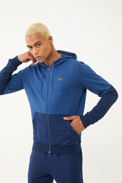 Quicktime Erkek Lacivert Kapüşonlu Eşofman Takımı | 7007 - QUICKTIME (1)